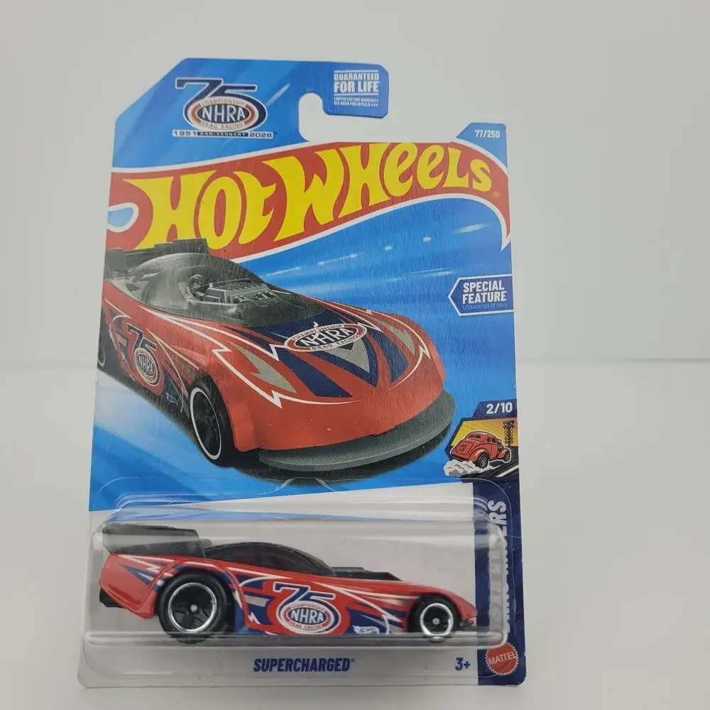 2026 Hot Wheels NHRA 75th Anniversary Red Supercharged 77/250 Drag Racers 2/10